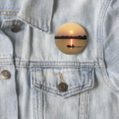 Badge Rond 5 Cm Chao Phraya River Sunset ... Ayutthaya, Thaïlande (En situation)