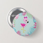 Badge Rond 5 Cm Chapa Flamenco Rosa Baby (Devant & derrière)