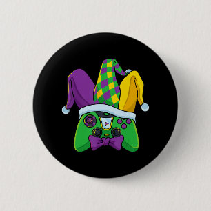 Badge Rond 5 Cm Chapeau de bouffon de manette de jeu vidéo Mardi G