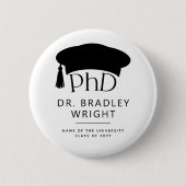 Badge Rond 5 Cm Chapeau de doctorat personnalisé pour la cérémonie (Devant)
