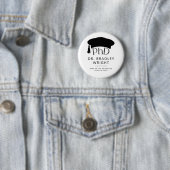 Badge Rond 5 Cm Chapeau de doctorat personnalisé pour la cérémonie (En situation)