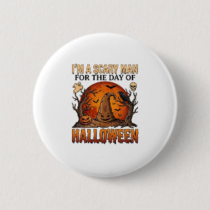 Badge Rond 5 Cm Chapeau de sorcière d'Halloween homme effrayant Lu