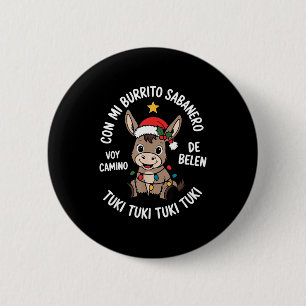 Badge Rond 5 Cm Chapeau de Tuki Tuki Santa Swea de Noël espagnol m