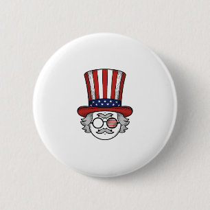 Badge Rond 5 Cm Chapeau haut de forme à l'envers patriotique dessi