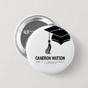 Badge Rond 5 Cm Chapeau minimaliste moderne et remise des diplômes