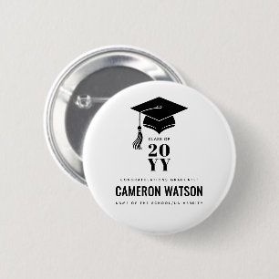 Badge Rond 5 Cm Chapeau Moderne Personnalisé et Réjouissance de Re