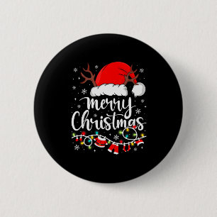 Badge Rond 5 Cm Chapeau rouge de Père Noël Noël Joyeux Noël