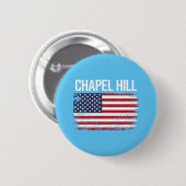 Badge Rond 5 Cm Chapel Hill, le drapeau américain (Devant & derrière)