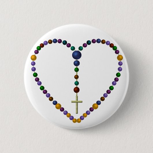 Badge Rond 5 Cm Chapelet #1 de perle (Devant)