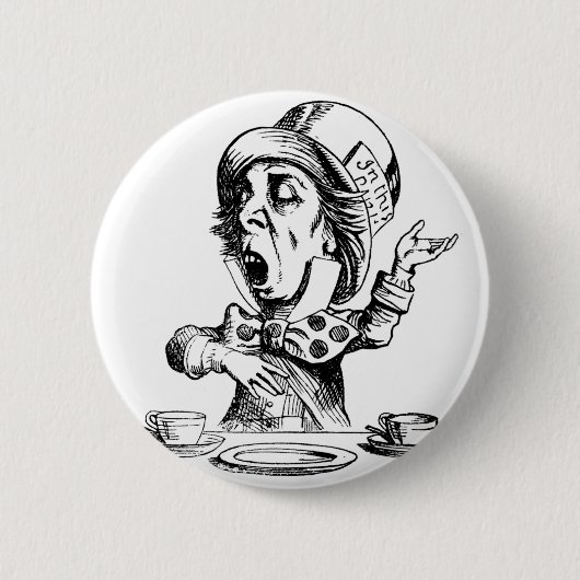 Badge Rond 5 Cm Chapelier fou (Devant)