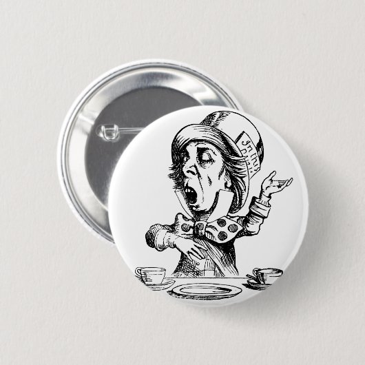 Badge Rond 5 Cm Chapelier fou (Devant & derrière)
