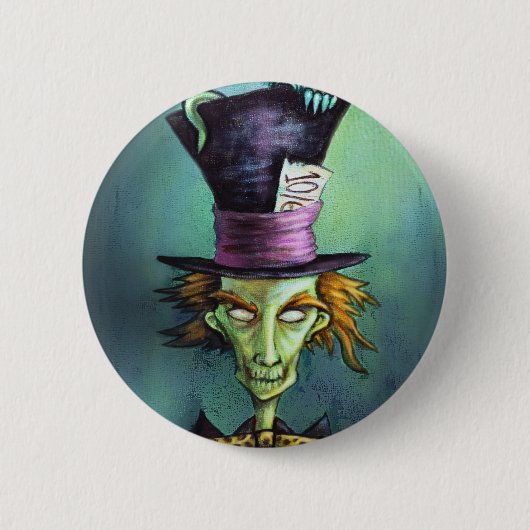 Badge Rond 5 Cm Chapelier fou foncé d'Alice au pays des merveilles (Devant)