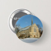 Badge Rond 5 Cm Chapelle Harbison en hiver au Grove City College (Devant & derrière)