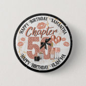 Badge Rond 5 Cm Chapitre 50 Elégant Rose Gold 50e anniversaire (Devant)