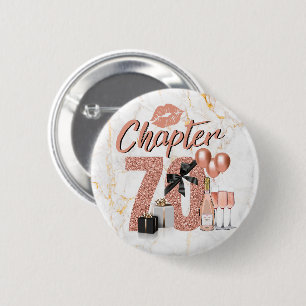 Badge Rond 5 Cm Chapitre 70 Rose Gold 70e fête d'anniversaire