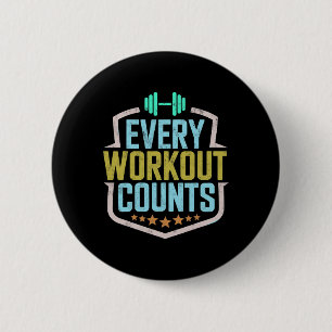 Badge Rond 5 Cm Chaque Exercice Compte Drôle Sayings Gym Sayings M