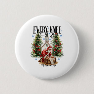 Badge Rond 5 Cm Chaque genou se courbera Scène de la Nativité Reli