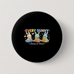 Badge Rond 5 Cm Chaque lapin adore lire un amour de livre de Pâque