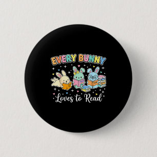 Badge Rond 5 Cm Chaque lapin adore lire un livre de Pâques de fill