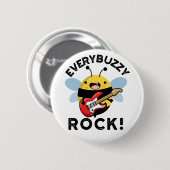 Badge Rond 5 Cm Chaque Rock Buzzy Funny Musique Bee Pun (Devant & derrière)