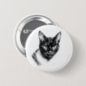 Badge Rond 5 Cm Charbon de Chat (Devant & derrière)