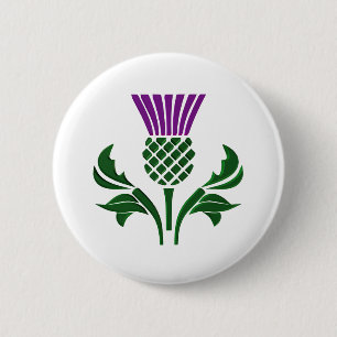 Badge Rond 5 Cm Chardon d'emblème écossais