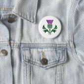 Badge Rond 5 Cm Chardon d'emblème écossais (En situation)