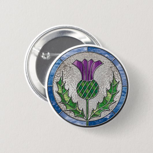 Badge Rond 5 Cm Chardon en verre (Devant & derrière)
