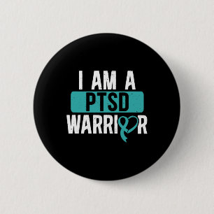 Badge Rond 5 Cm Chargé De Guerrier De Ptsd Post Traumatique Troubl