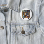 Badge Rond 5 Cm Chariot de bibliothèque (En situation)