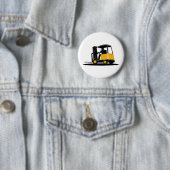 Badge Rond 5 Cm chariot élévateur rétro (En situation)