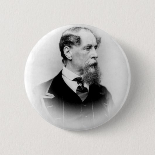Badge Rond 5 Cm Charles Dickens (Devant)