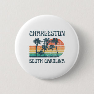 Badge Rond 5 Cm Charleston Plage de Caroline du Sud Vacances été V