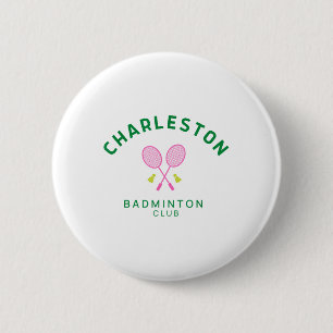 Badge Rond 5 Cm Charleston South Carolina Tennis Badminton Club