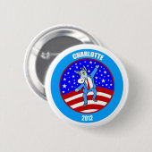 Badge Rond 5 Cm Charlotte 2012 DNC (Devant & derrière)