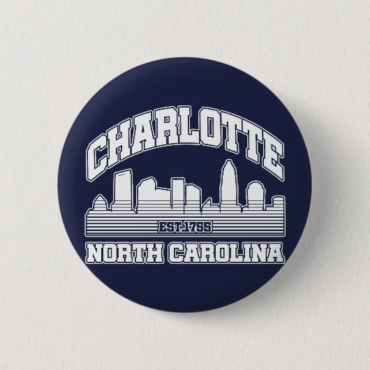 Badge Rond 5 Cm Charlotte, Caroline du Nord (Devant)
