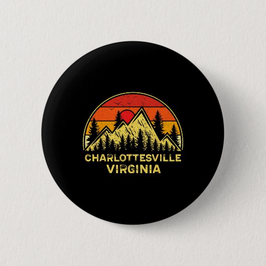 Badge Rond 5 Cm Charlottesville Virginia Va Mountains Hiking Souve (Devant)