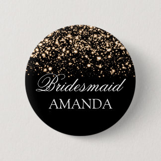 Badge Rond 5 Cm Charme de minuit d'or de faveur de demoiselle