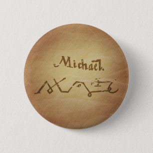 Badge Rond 5 Cm Charmes magiques de magie de protection de Michael