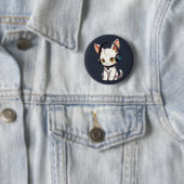 Badge Rond 5 Cm Charming Chat élégant dans casque (En situation)