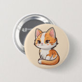 Badge Rond 5 Cm Charming Kawaii Kitten (Devant & derrière)