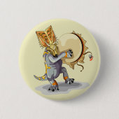 Badge Rond 5 Cm Chasmosaurus Dansant Un Rituel De Shaman (Devant)