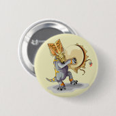 Badge Rond 5 Cm Chasmosaurus Dansant Un Rituel De Shaman (Devant & derrière)