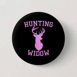 Badge Rond 5 Cm Chasse À La Veuve - Chasseur De Femme De Cerf