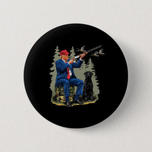 Badge Rond 5 Cm Chasse au canard Trump Donald Trump camouflage Old