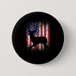 Badge Rond 5 Cm Chasse aux cerfs américains Chasse patriotique Dra