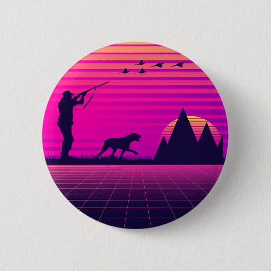 Badge Rond 5 Cm Chasse aux faisans Chasse aux oiseaux en altitude  (Devant)