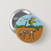 Badge Rond 5 Cm Chasse aux fossiles (Devant & derrière)