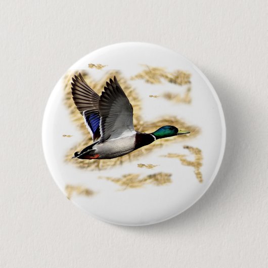 Badge Rond 5 Cm Chasse de canard de Mallard (Devant)