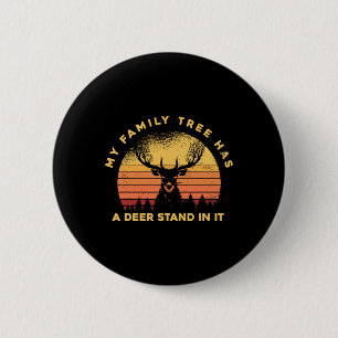 Badge Rond 5 Cm Chasse - Mon Arbre Familial A Un Deer Stand I
